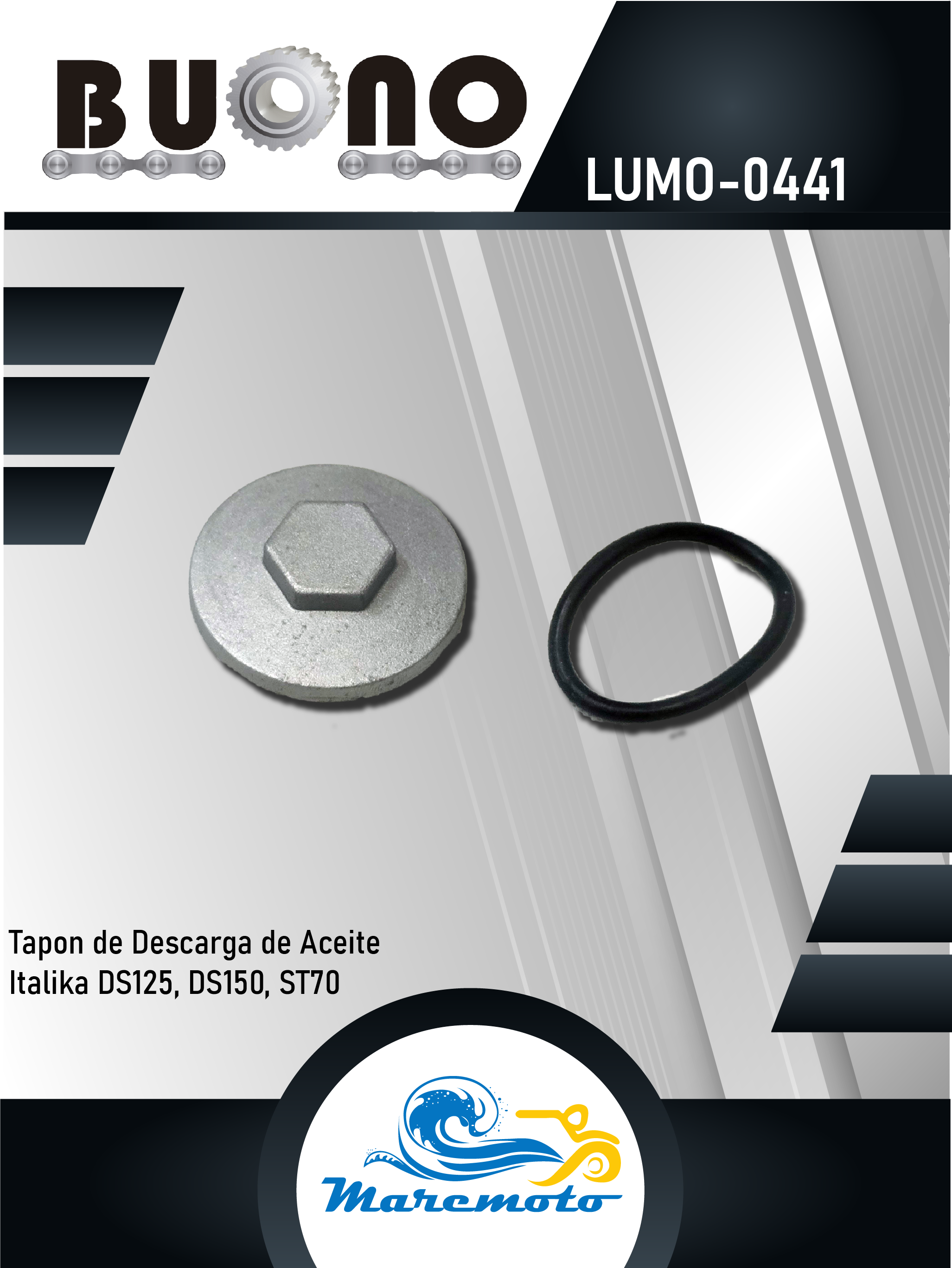 TAPON DE DESCARGA DE ACEITE ITALIKA DS125 / DS150 / ST70
