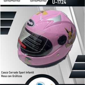 CASCASCO CERRADO INFANTIL ROSA CON GRAFICOS