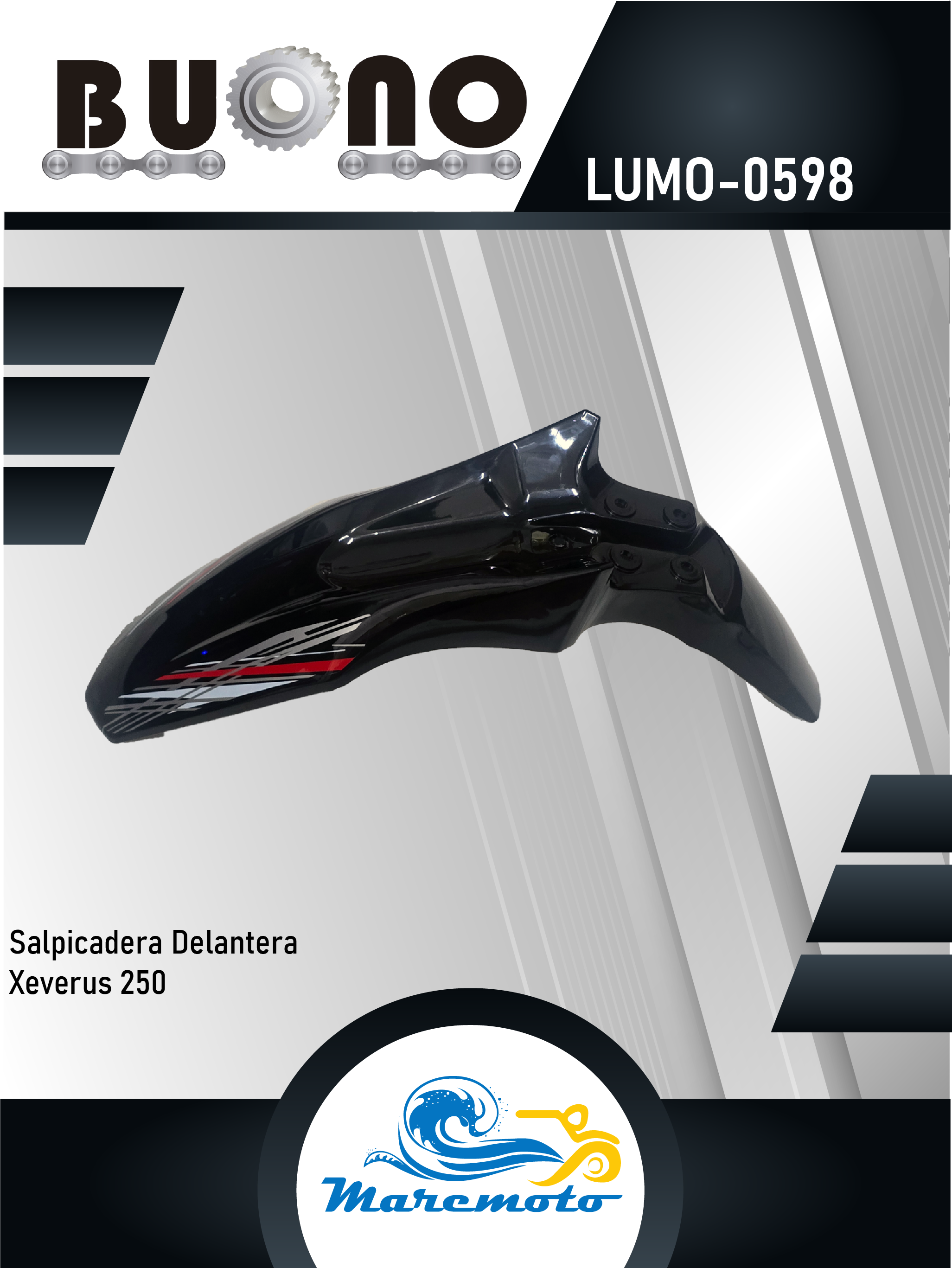 SALPICADERA DELANTERA VENTO XEVERUS 250 NEGRO
