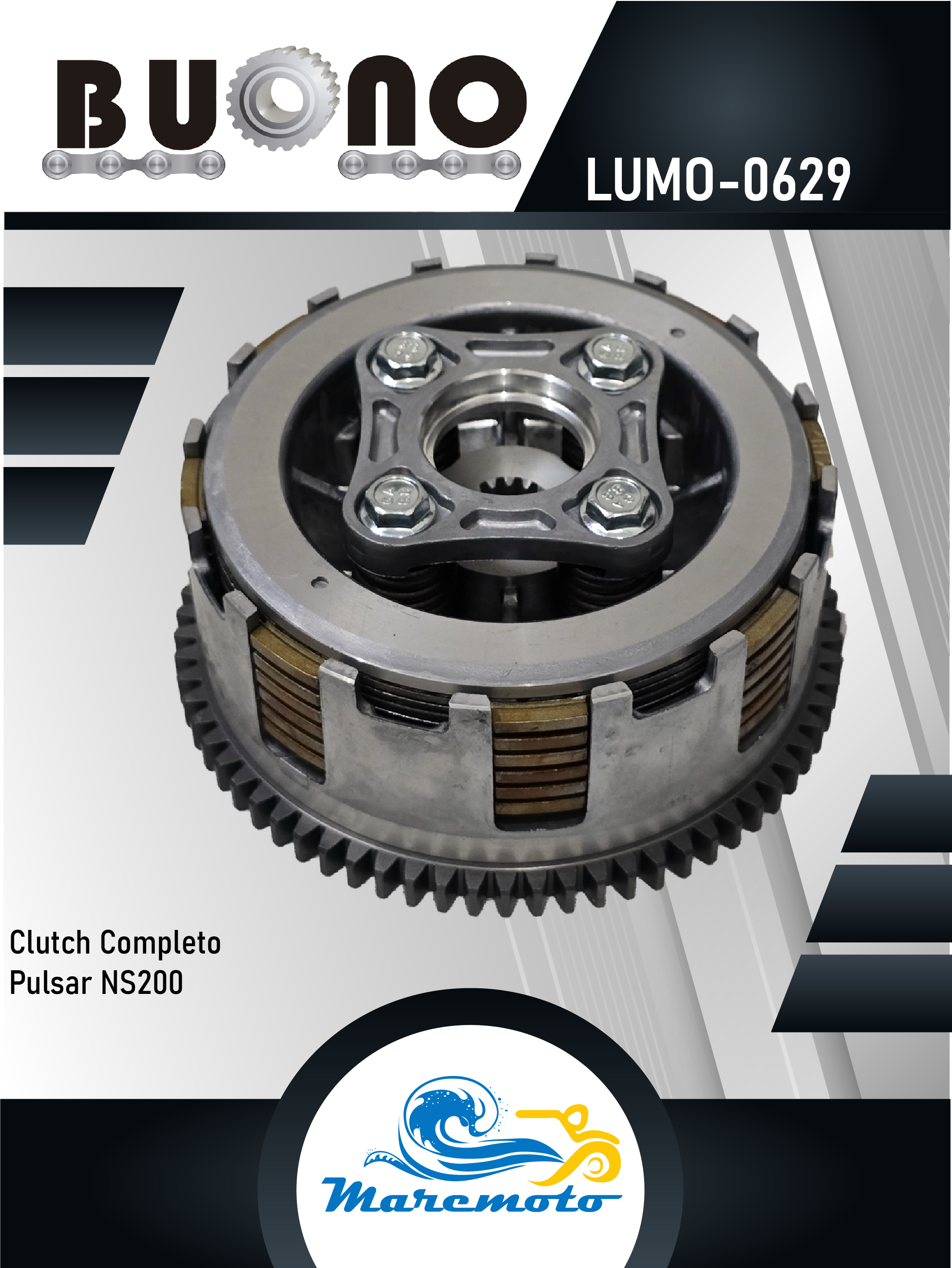 CLUTCH COMPLETO PULSAR NS200 COMPLETO