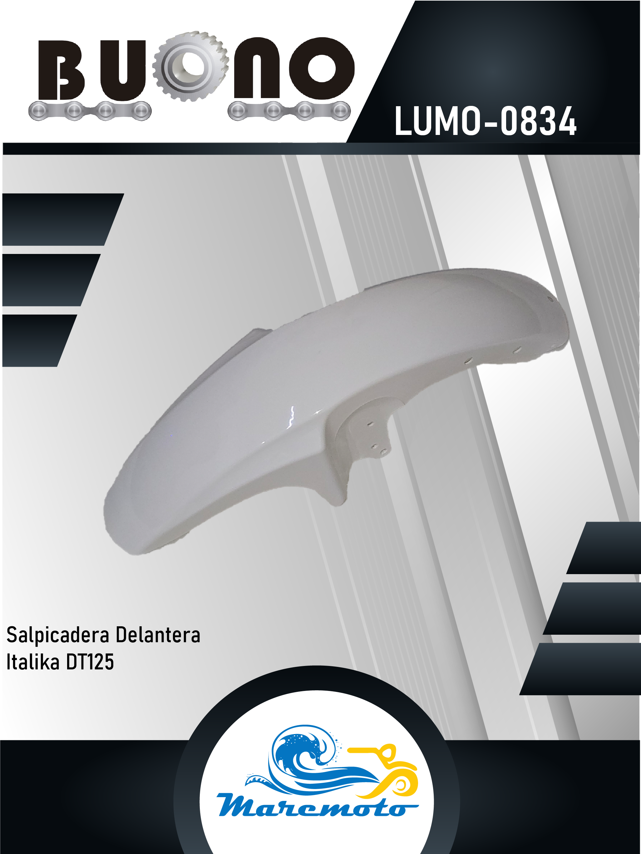 SALPICADERA DELANTERA ITALIKA DT125 BLANCA