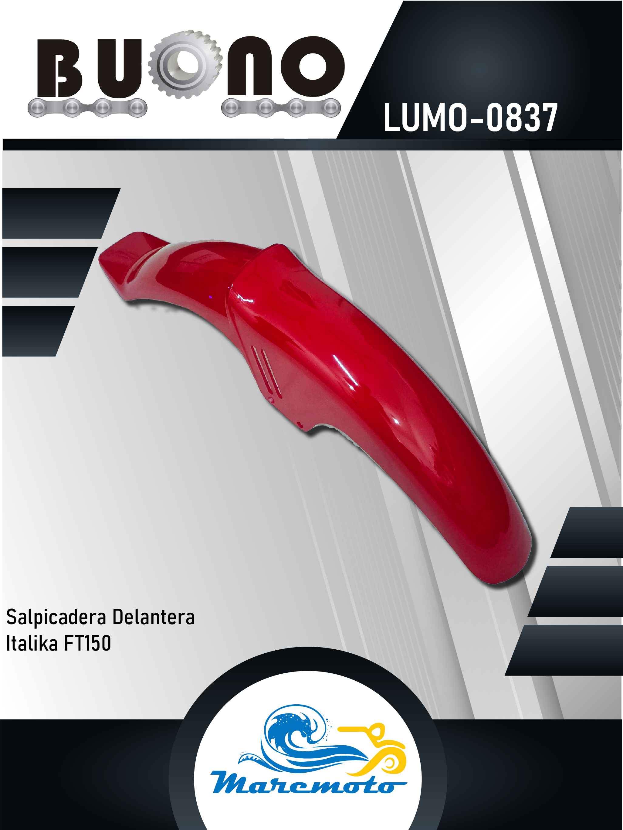 SALPICADERA DELANTERA ITALIKA FT150 ROJA