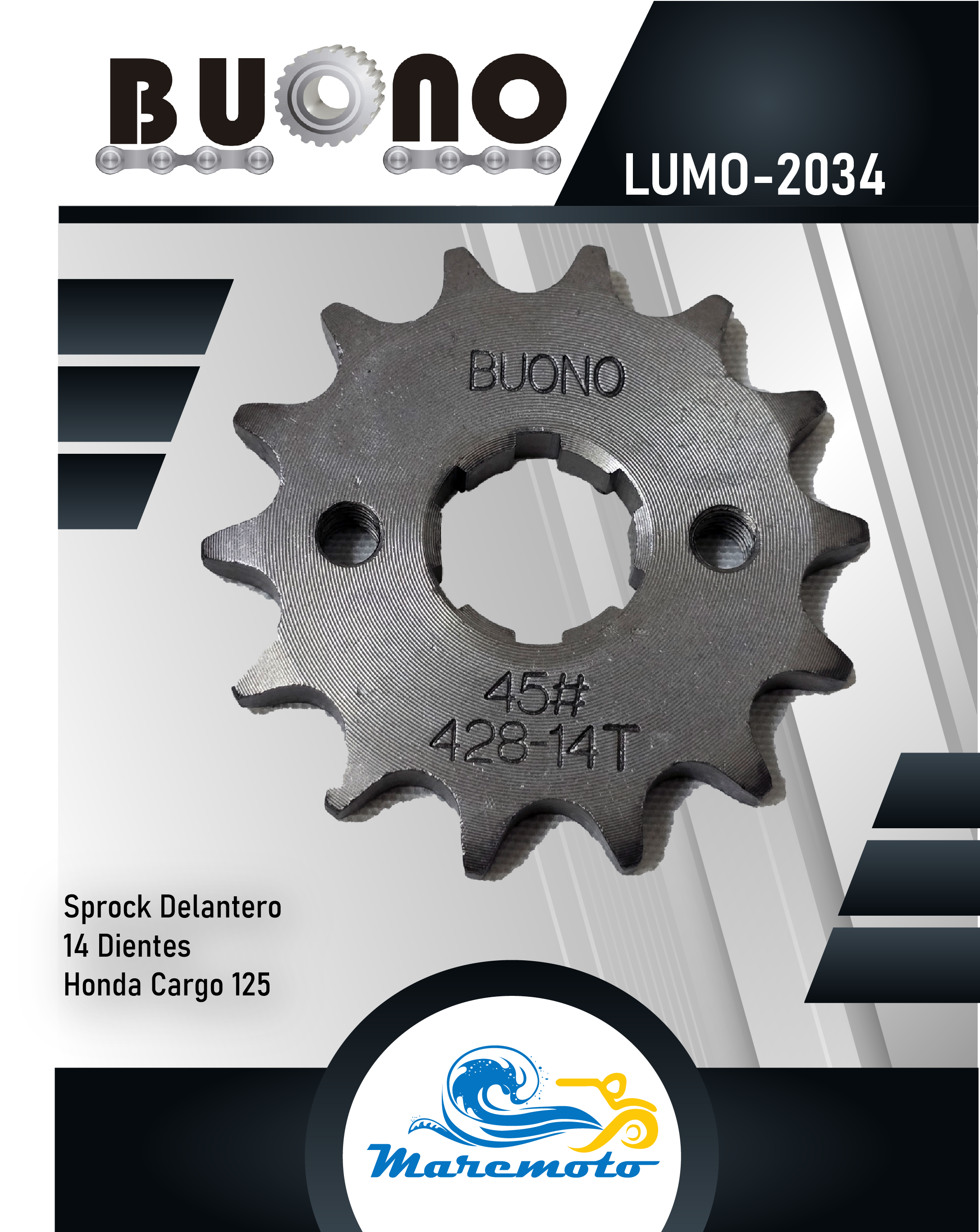 SPROCK DELANTERO 14 DIENTES HONDA CARGO 125 14 DIENTES